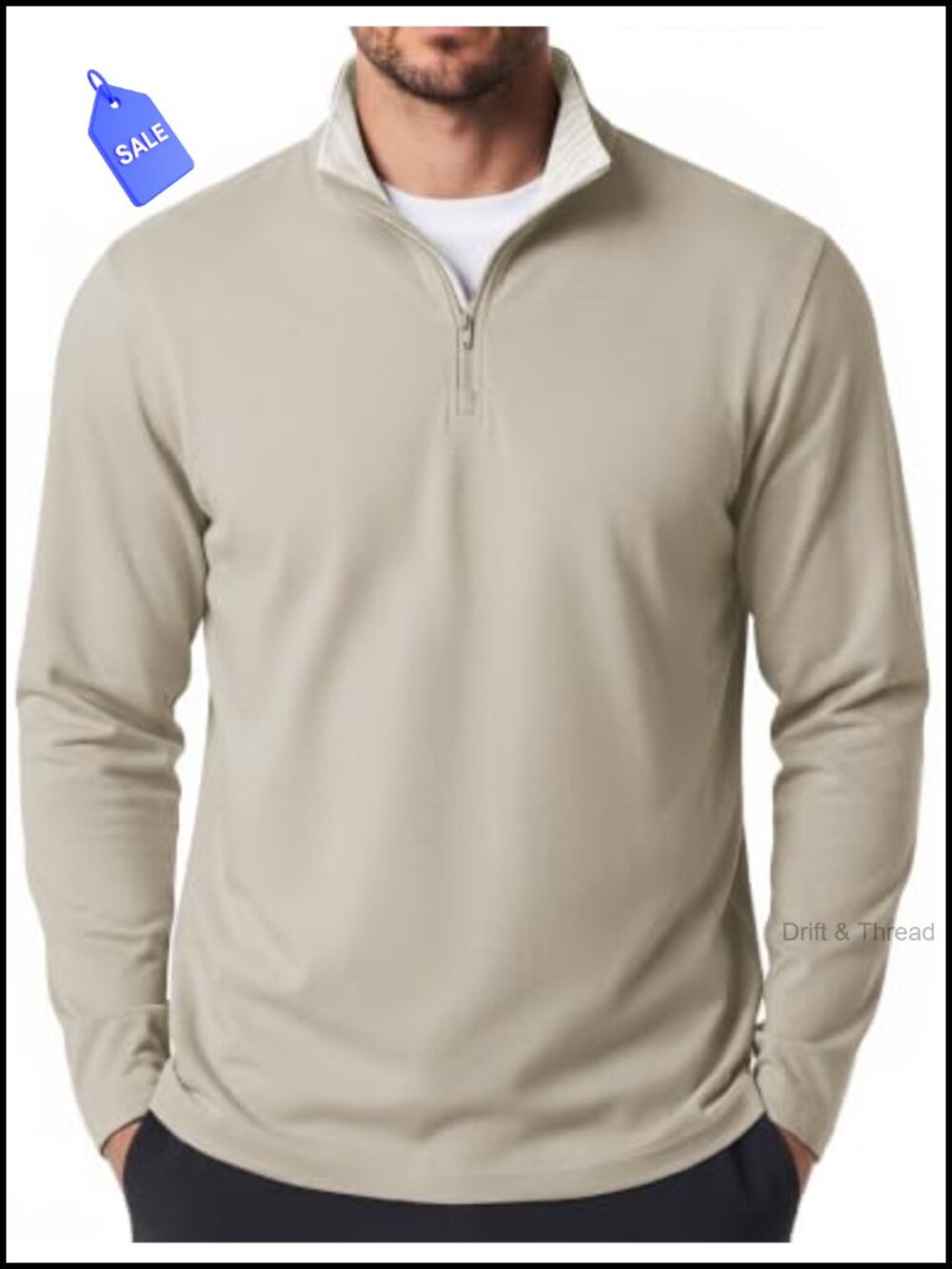 Mens Quarter Zip Pullover Golf Shirt Mock Neck Sweatshirt